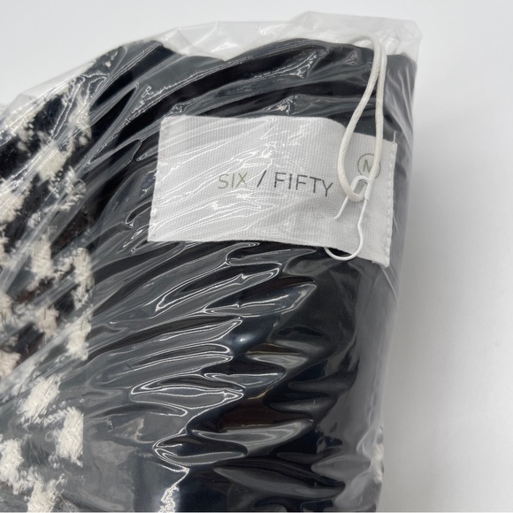 Six/Fifty Houndstooth Small/Medium Wool Wrens Cape  Jacket New Black White - Picture 11 of 14